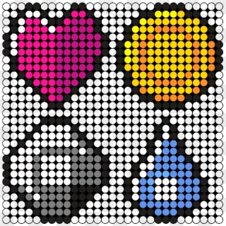 Badge Pokemon Gen1 Perler Bead Pattern / Bead Sprite - Bügelperlen Bombe Clipart