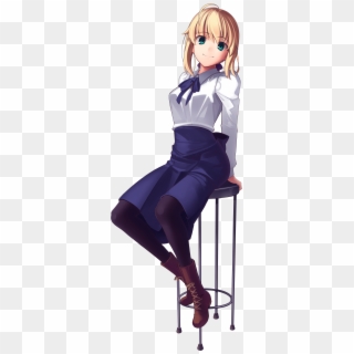 Saber Fate/stay Night Sitting Human Hair Color Cartoon - 4 Chan Pantyhose Clipart