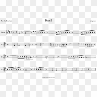Aquarela Do Brasil Score For Flute - Brasil Flauta Traversa Clipart