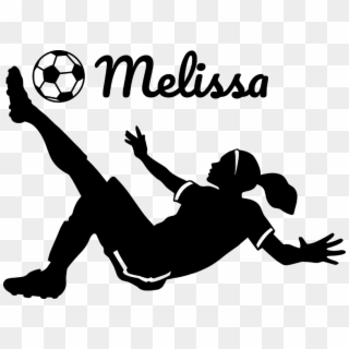 Vinilo Mujer Futbolista Personalizable - Girls Soccer Silhouette Clipart