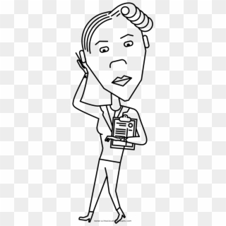 Business Woman Coloring Page Clipart
