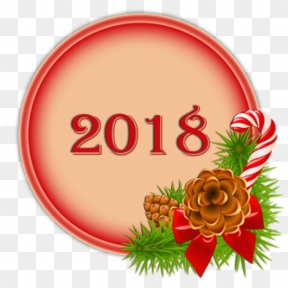 Happy 2018 Button Christmas - Christmas 2018 Transparent Background Clipart