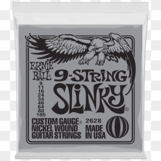 Ernie Ball 9 String Slinky Electric Guitar Set 9 - Ernie Ball Strings Clipart