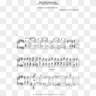 Reconciliation Sheet Music For Piano Download Free - Sheet Music Clipart