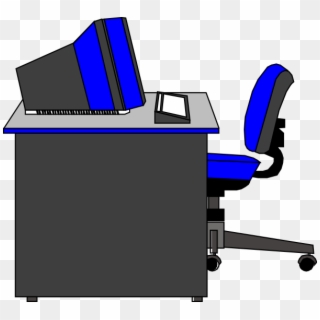 Office Desk Svg Clip Arts 600 X 546 Px - Office Computer Clipart Transparent - Png Download
