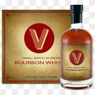 V Bourbon Whiskey - Glass Bottle Clipart