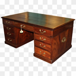 Georgian Mahogany Partners Desk With Leather Top - Table Clipart