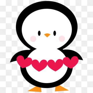Penguin Clip Art Heart - Penguin Valentines Day Clip Art - Png Download