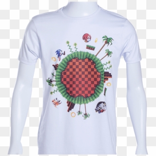 Camiseta Branca Sonic The Hedgehog™ Pixel World - Long-sleeved T-shirt Clipart
