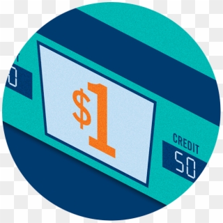 $1 Machine Displaying A Value Of 50 Credits Clipart
