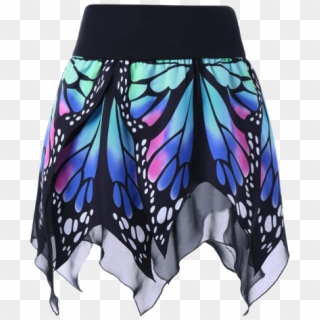 Mujer Falda De Pañuelo Con Estampado De Mariposa En - Butterfly Print Skirt Clipart