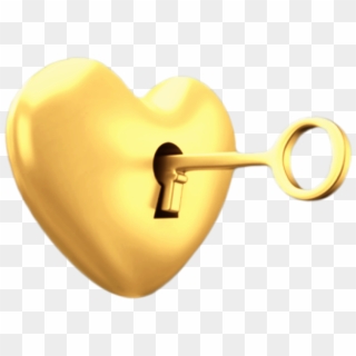 #heart #corazon #gold #dorado #golden #love #amor #key - Heart Clipart