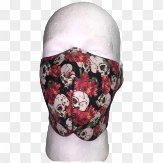 Skull And Roses Full Face Mask - Skull Clipart