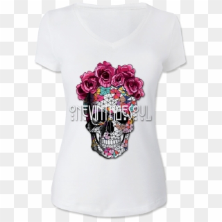 Digital Printing - Women Skull Art T Shirt Clipart