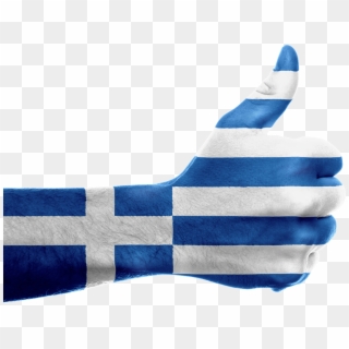Greece Flag Hand National Fingers Patriotic - Greece Flag Png Clipart