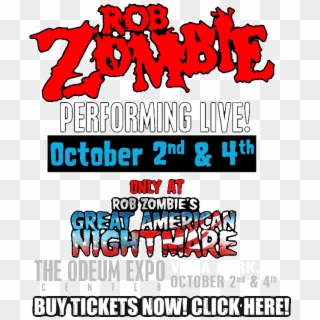 Rob Zombie Concert Vip Tickets - Rob Zombie Clipart
