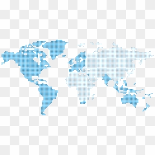 Map Availability Blue - Dotted World Map Vector Png Clipart