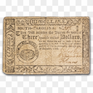 1776 3 Dollars South Carolina Note 12/23/1776 Vf - Circle Clipart