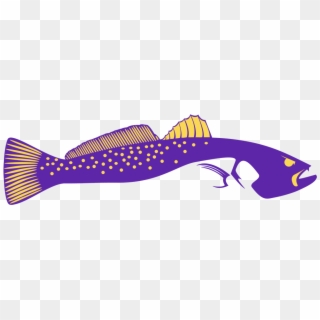 Purple & Yellow Skiff Life Speckled Trout Fishing Decal - Decal Clipart