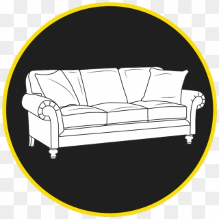 Couch Icon Black Background Circle - Studio Couch Clipart