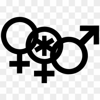 Nonbinary Woman Symbol Interlocked With A Venus Symbol - Men And Women Icon Clipart