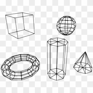Wire Frame Model Three Dimensional Space Polygon Mesh - Figuras Geometricas Para Dibujar Clipart