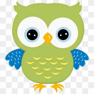 Coruja Verde Png - Cute Blue Owl Clipart Transparent Png