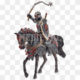 Mounted Dragon Knight With Flail Figurine - Medieval Knight With Flail Clipart