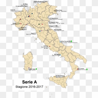 Serie A 2016-17 - Map Of Italy Clipart