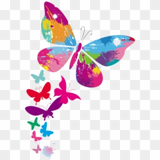 Picture Library - Multi Color Butterfly Backgrounds Design Clipart