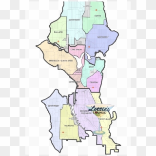 Seattle, Wa - Seattle Map Districts Clipart