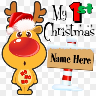 My First Christmas Celebrate Baby's 1st Christmas With - Rudolf The Reindeer Painting Clipart