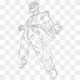 Ssj Training With - Adult Gohan Line Drawing Clipart