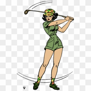 Female Golf Golfer Pinup Retro Woman - Golf Png Files With Transparent Background Clipart