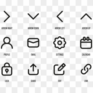 Icons Web Symbols Communication Digital Graphic - Chinese Character Clipart Black And White - Png Download