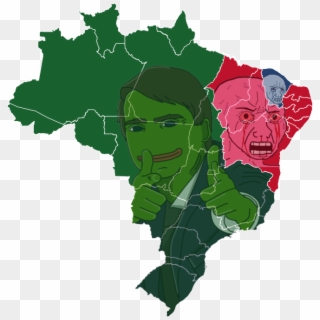 Right-wing Candidate Jair Bolsonaro Wins First Round - Brazil Map Clipart