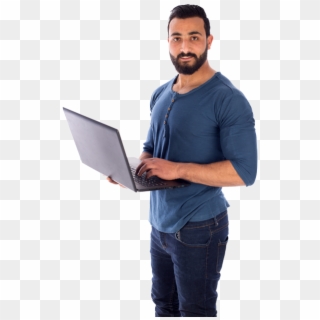 My Tampa It - Person With Laptop Standing Clipart