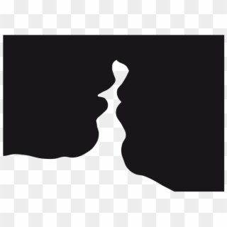 Beso, Enamorados, San Valentín - Couple Silhouette Kissing Transparent Background Clipart