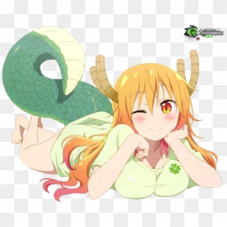 Anime Tohru Blonde Horns Tail Yellow - Tohru Dragon Maid Boobs Clipart