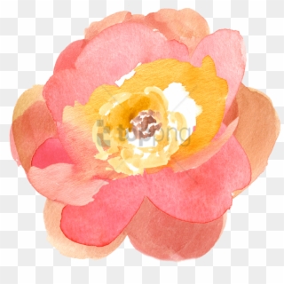 Free Png Transparent Watercolor Flowers Png Image With - Pink And Yellow Watercolor Flower Clipart