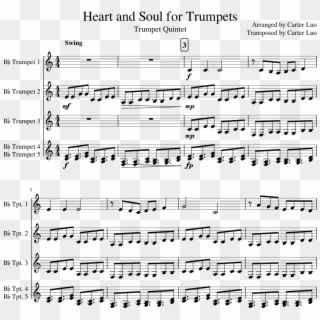 Heart And Soul For Trumpets Sheet Music For Trumpet - Metamorph Blue Devils Trumpet Solo Sheet Music Clipart
