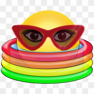 In The Sun Summer Pool Emoticon Smiley Emoji Clipart