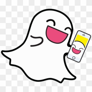 Ghost With Phone Illustration - Transparent Snapchat Ghost Clipart