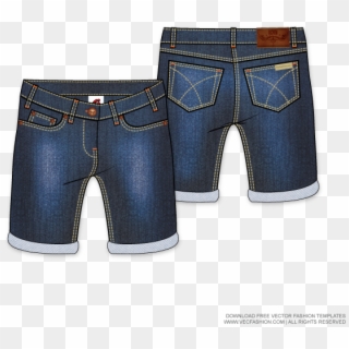 Fabric Vector Jeans - Short Denim Vector Clipart