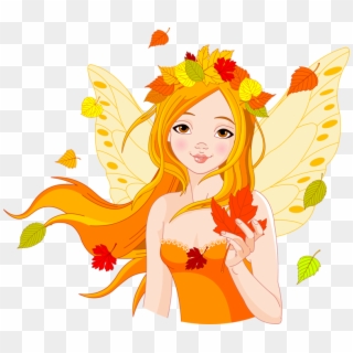 Tubes Automne Ecrire Un Nouvel Article Autumn Fairy, - Golden Fairy Cartoon Clipart