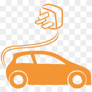 New Electric Vehicle Charging Point - Electric Car Icon Orange Clipart