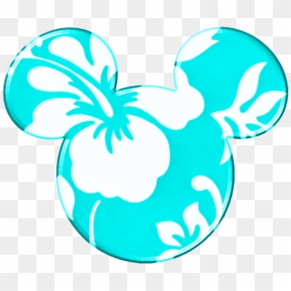 Mickey Heads Hawaiian Style - Hawaiian Print Minnie Mouse Head Clipart
