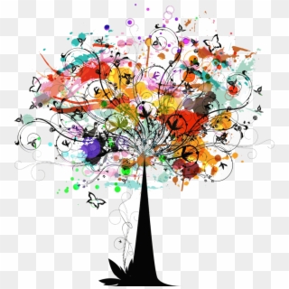 Colorful Vector Tree Png , Png Download - Past Present And Future Tree Clipart