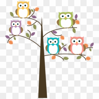 Owl Cartoon - Owls On A Tree Clipart