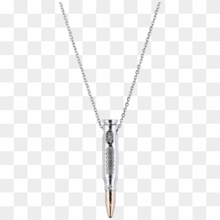 Distressed Silver Bullet Necklace - Necklace Clipart